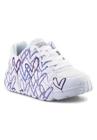 skechers - Buty do chodzenia dla dzieci Skechers Uno Lite Spread The Love. Kolor: biały. Materiał: syntetyk, materiał. Szerokość cholewki: normalna. Sport: turystyka piesza