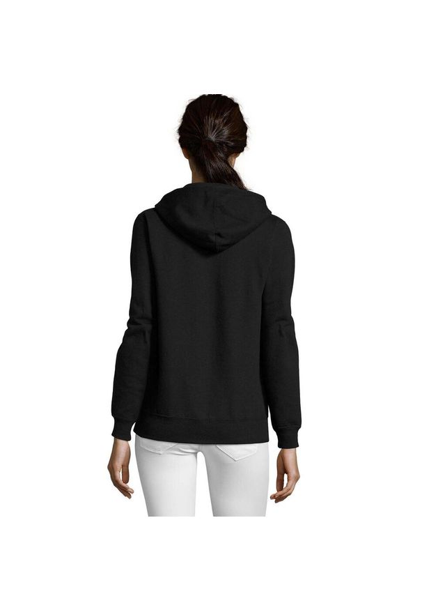 SOL'S - Damska Bluza Z Kapturem Seven Full Zip. Typ kołnierza: kaptur. Kolor: czarny