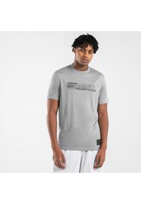 TARMAK - Koszulka do koszykówki dla mężczyzn i kobiet Tarmak TS500 Fast. Kolor: szary. Materiał: poliester, materiał. Sport: koszykówka
