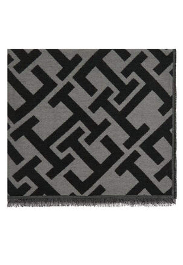 TOMMY HILFIGER - Tommy Hilfiger Szal Th Monogram Heavy Scarf AW0AW18051 Czarny. Kolor: czarny. Materiał: materiał