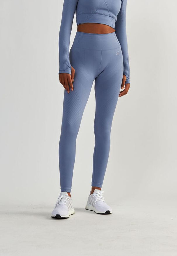 BESHAPED - Legginsy fitness damskie Beshaped Femme Force bezszwowe. Kolor: niebieski. Materiał: nylon. Sport: fitness