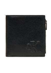 Calvin Klein Duży Portfel Męski Sculpted Impression Compact Zip LV04G1074G Czarny. Kolor: czarny. Materiał: skóra