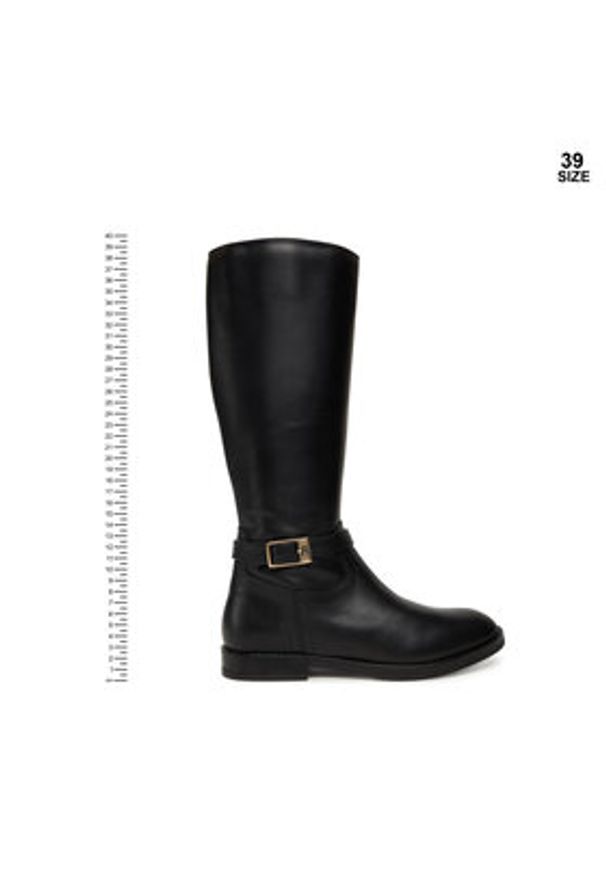 TOMMY HILFIGER - Tommy Hilfiger Kozaki T4A6-34037-0036 Czarny. Kolor: czarny. Materiał: skóra