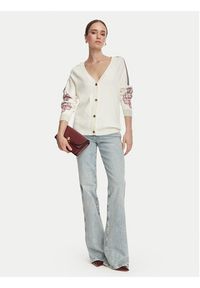 Liu Jo Sport Kardigan TF6093 MS49I Kremowy Regular Fit. Kolor: kremowy. Materiał: wiskoza. Styl: sportowy #4