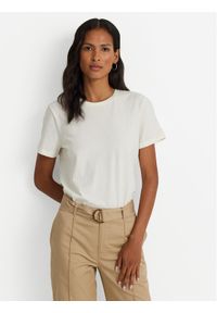 Lauren Ralph Lauren T-Shirt 200931911001 Écru Relaxed Fit. Materiał: bawełna