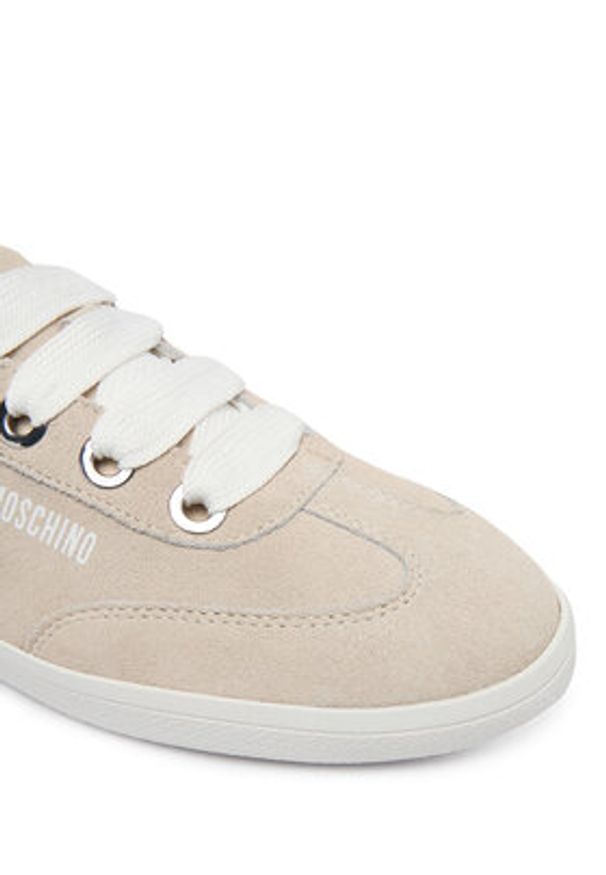 Love Moschino - LOVE MOSCHINO Sneakersy JA15142G1OIG0110 Écru. Materiał: zamsz, skóra