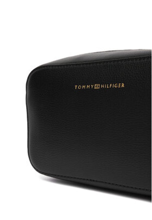 TOMMY HILFIGER - Tommy Hilfiger Torebka Th Logo Camera Bag AW0AW18115 Czarny. Kolor: czarny. Materiał: skórzane