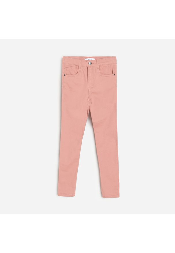 Reserved - Spodnie z wysokim stanem - Różowy. Stan: podwyższony. Kolor: różowy
