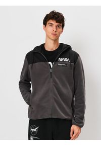 Sinsay - Bluza zip hoodie NASA - szary. Kolor: szary