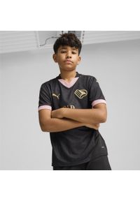 Puma - Młodzieżowa koszulka wyjazdowa Palermo F.C. 24/25 PUMA Black Gold. Kolor: czarny, wielokolorowy, żółty. Materiał: materiał. Sport: piłka nożna