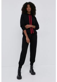 Liviana Conti Spodnie damskie kolor czarny joggery high waist. Stan: podwyższony. Kolor: czarny. Materiał: dzianina #4