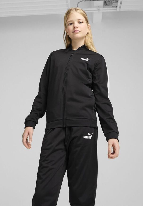 Puma - Młodzieżowy dres Poly Baseball PUMA Black. Kolor: zielony, wielokolorowy, czarny, brązowy. Materiał: dresówka. Wzór: nadruk. Styl: młodzieżowy