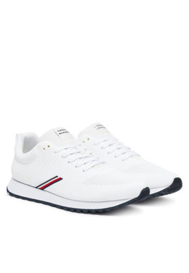 TOMMY HILFIGER - Tommy Hilfiger Sneakersy New Runner Eva Corpo Knit FM0FM05648 Biały. Kolor: biały. Materiał: materiał