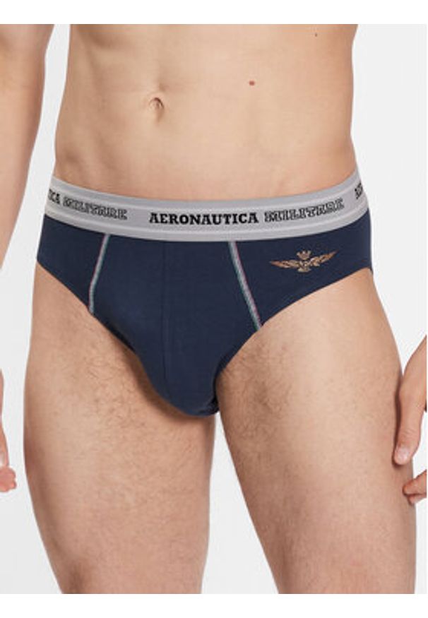 Aeronautica Militare Komplet 2 par slipów AM1USL002 Granatowy. Kolor: niebieski. Materiał: bawełna