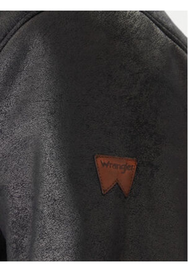 Wrangler Kurtka z imitacji skóry Shearling 112371854 Czarny Regular Fit. Kolor: czarny. Materiał: skóra