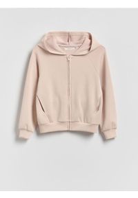 Reserved - Rozpinana bluza z modalem - brązowy. Kolor: brązowy. Materiał: dzianina