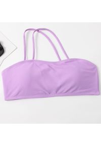 Intica - Bikini bandeau na plażę i lato z elastycznego materiału Mihane. Kolor: fioletowy. Materiał: materiał #4