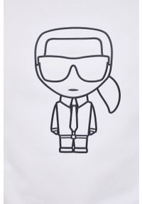 Karl Lagerfeld bluza męska kolor biały z aplikacją. Okazja: na co dzień. Kolor: biały. Materiał: materiał, dzianina. Wzór: aplikacja. Styl: casual #5