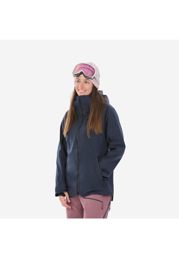 WEDZE - Kurtka narciarska i snowboardowa damska Quechua FR 500. Kolor: niebieski. Materiał: materiał. Sezon: zima. Sport: snowboard, narciarstwo