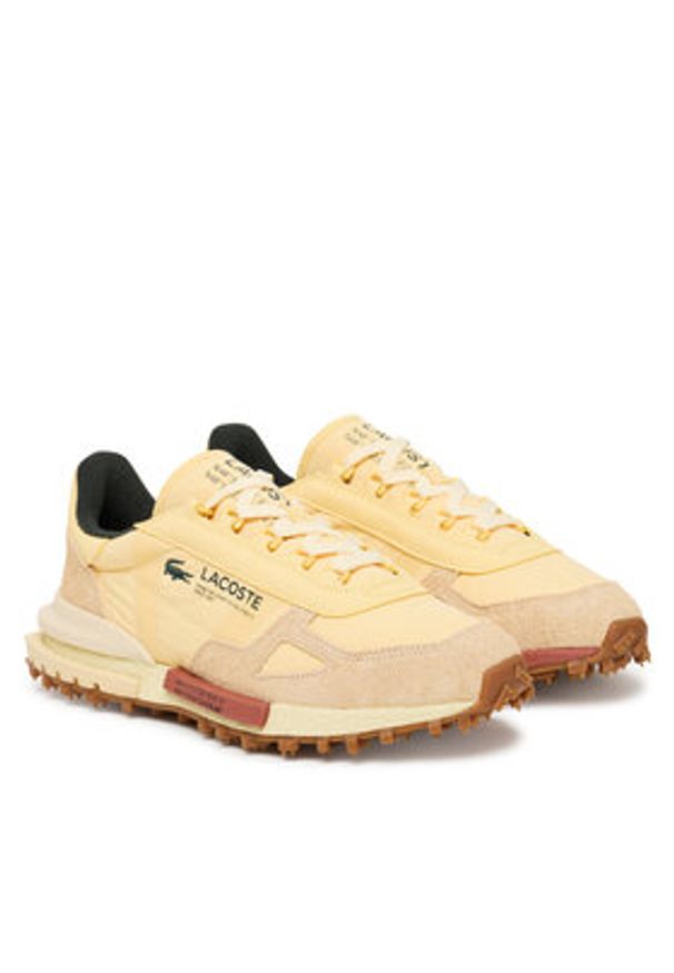 Lacoste Sneakersy Elite Active 7-50SMA0081 Żółty. Kolor: żółty. Materiał: skóra, zamsz