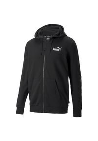 Bluza dresowa męska Puma ESS+ Tape Full-Zip Hoodie TR. Typ kołnierza: kaptur. Kolor: czarny. Materiał: dresówka, materiał, bawełna