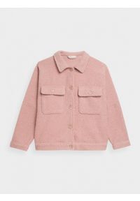 outhorn - Kurtka koszulowa damska - różowa. Kolekcja: plus size. Kolor: różowy. Materiał: tkanina, poliester, materiał