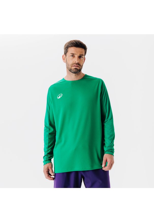 KIPSTA - Koszulka do piłki nożnej z długim rękawem Kipsta Viralto Club. Kolor: zielony. Materiał: materiał. Długość rękawa: długi rękaw. Długość: długie. Sport: piłka nożna