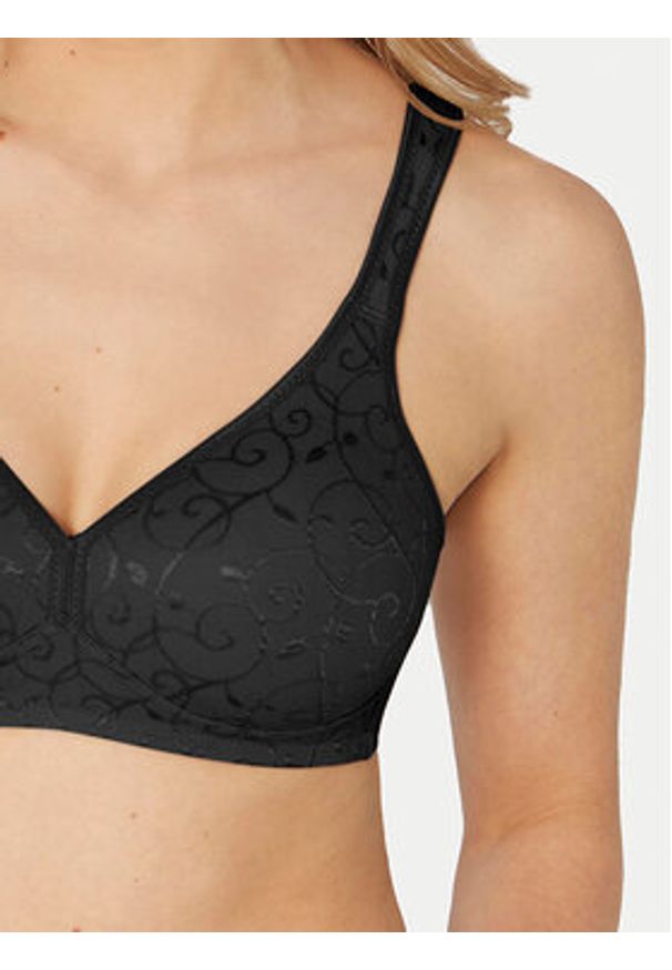 Triumph Biustonosz bezszwowy Elegant Cotton 10100175 Czarny. Kolor: czarny. Materiał: syntetyk, bawełna