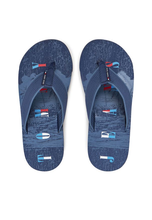 Tommy Jeans Japonki Tjm Elevated Beach Sandal EM0EM01561 Niebieski. Kolor: niebieski. Materiał: materiał