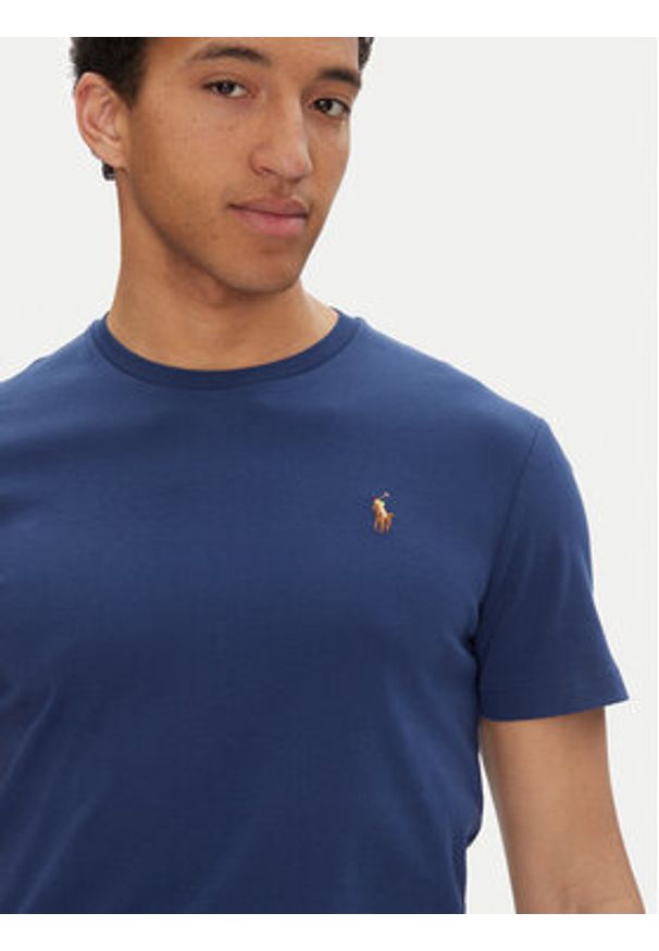 Polo Ralph Lauren T-Shirt 710740727092 Granatowy Custom Slim Fit. Typ kołnierza: polo. Kolor: niebieski. Materiał: bawełna