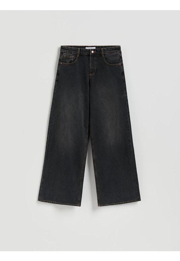 Reserved - Jeansy baggy fit - czarny. Kolor: czarny