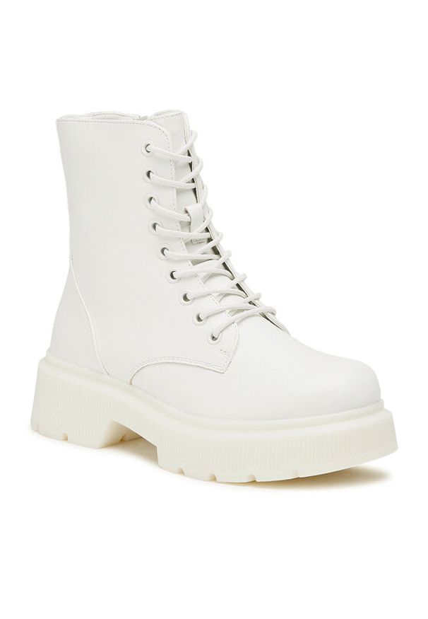 Jenny Fairy Trapery H21B1003-6 Biały. Kolor: biały. Materiał: skóra