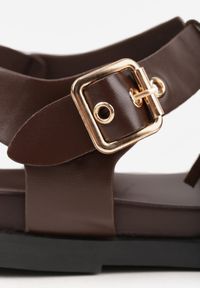 Renee - Ciemnobrązowe Boho Sandały VICES z Ozdobnymi Koralikami i Frędzlami Eluthera. Zapięcie: klamry. Kolor: brązowy. Sezon: lato. Styl: boho #2