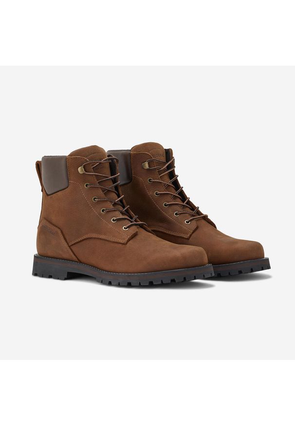 SOLOGNAC - Buty skórzane Crosshunt 510 HTG wytrzymałe. Zapięcie: sznurówki. Materiał: skóra. Szerokość cholewki: normalna. Sport: outdoor