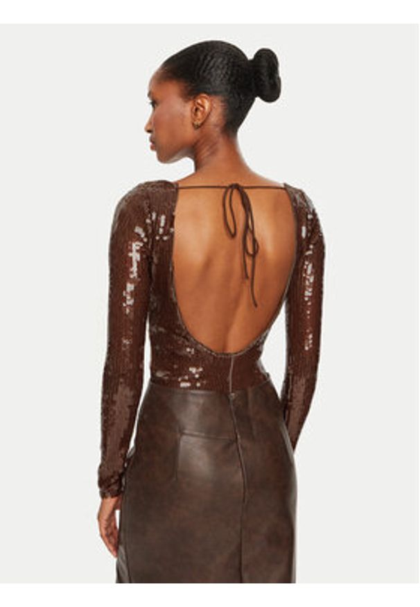 BARDOT Body Brenna 59567TB Brązowy Slim Fit. Kolor: brązowy. Materiał: syntetyk