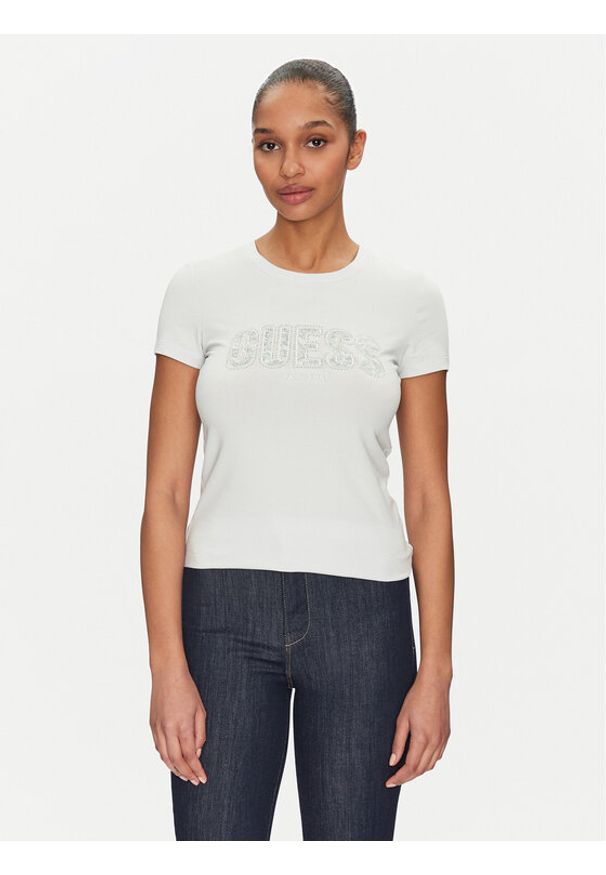 Guess T-Shirt W5GI04 J1314 Błękitny Slim Fit. Kolor: niebieski. Materiał: bawełna