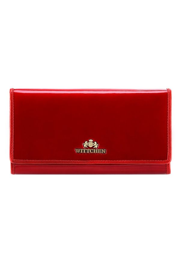 Wittchen - Damski portfel ze skóry lakierowany poziomy. Kolor: czerwony. Materiał: skóra, lakier