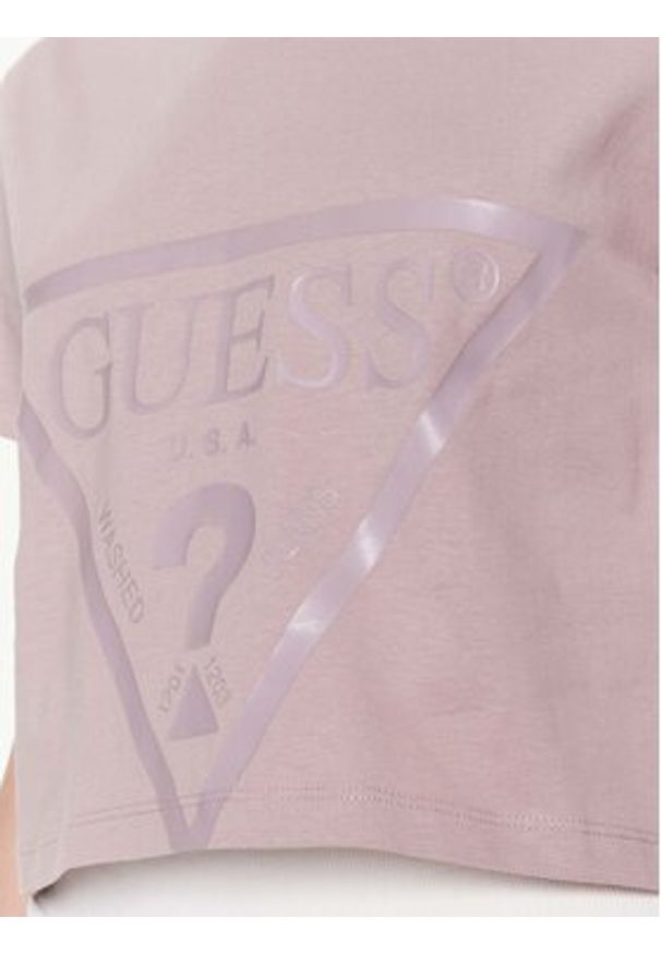 Guess T-Shirt Adele V2YI06 K8HM0 Różowy Boxy Fit. Kolor: różowy. Materiał: bawełna