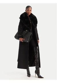 YES LONDON Płaszcz wełniany CD1218ECO Czarny Regular Fit. Kolor: czarny. Materiał: syntetyk #6