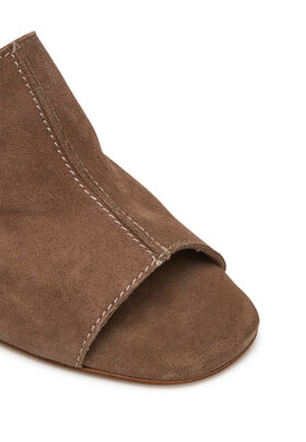 BALAGAN - Balagan Klapki Ginaa Brązowy. Kolor: brązowy. Materiał: skóra, welur