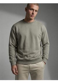 Sinsay - Bluza crewneck basic - zielony. Kolor: zielony