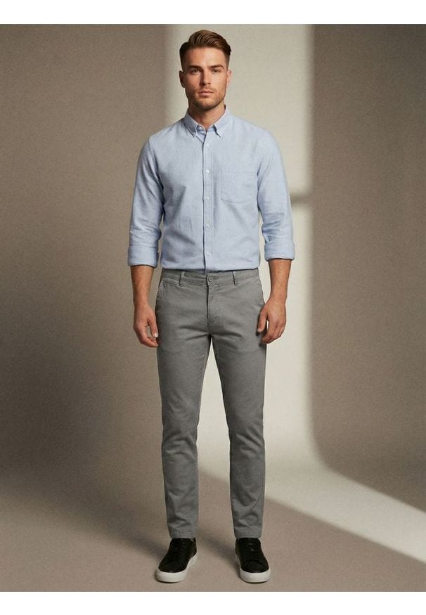 Sinsay - Spodnie chino slim - szary. Kolor: szary