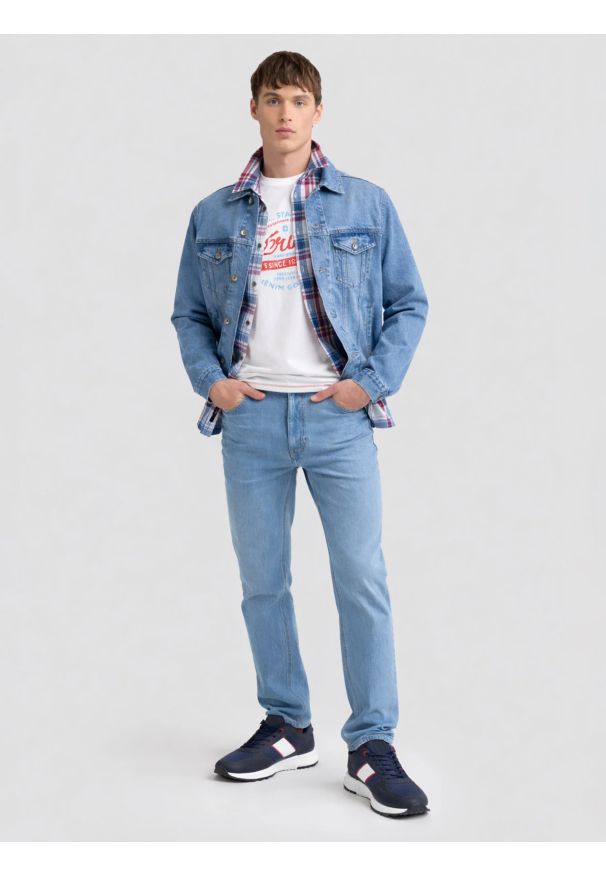 Big-Star - Sneakersy męskie granatowe RR174290 403. Okazja: na spacer, na co dzień. Nosek buta: okrągły. Zapięcie: sznurówki. Kolor: niebieski. Materiał: tkanina, syntetyk, materiał, dresówka, jeans. Sport: fitness, turystyka piesza