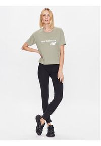 New Balance T-Shirt Stacked WT03805 Zielony Relaxed Fit. Kolor: zielony. Materiał: syntetyk, bawełna