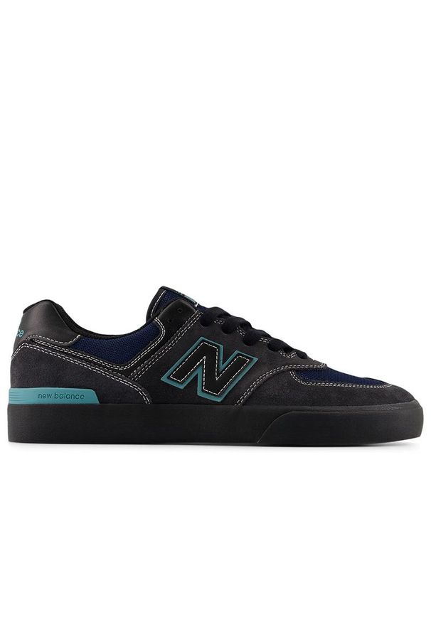 Buty męskie New Balance Numeric UN574VGT - czarne. Kolor: czarny. Materiał: zamsz, dresówka. Szerokość cholewki: normalna. Model: New Balance 574. Sport: skateboard