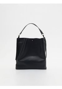 Reserved - Torebka z imitacji skóry - czarny. Kolor: czarny. Materiał: skórzane #1