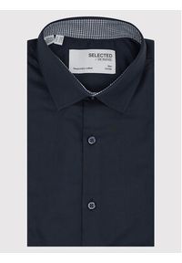 Selected Homme Koszula New Mark 16058640 Granatowy Slim Fit. Kolor: niebieski. Materiał: bawełna #5
