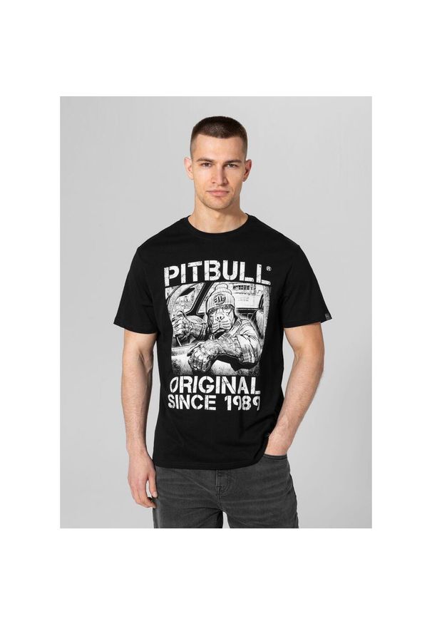 PITBULL - Koszulka bawełniana sportowy t-shirt dla dorosłych Drive. Kolor: czarny, wielokolorowy, biały. Materiał: bawełna