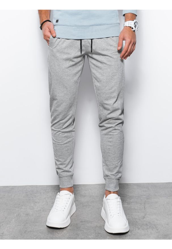 Szare spodnie Ombre Clothing melanż