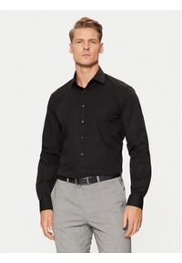 Calvin Klein Koszula Poplin Stretch Regular Shirt K10K109509 Czarny Slim Fit. Kolor: czarny. Materiał: bawełna #1